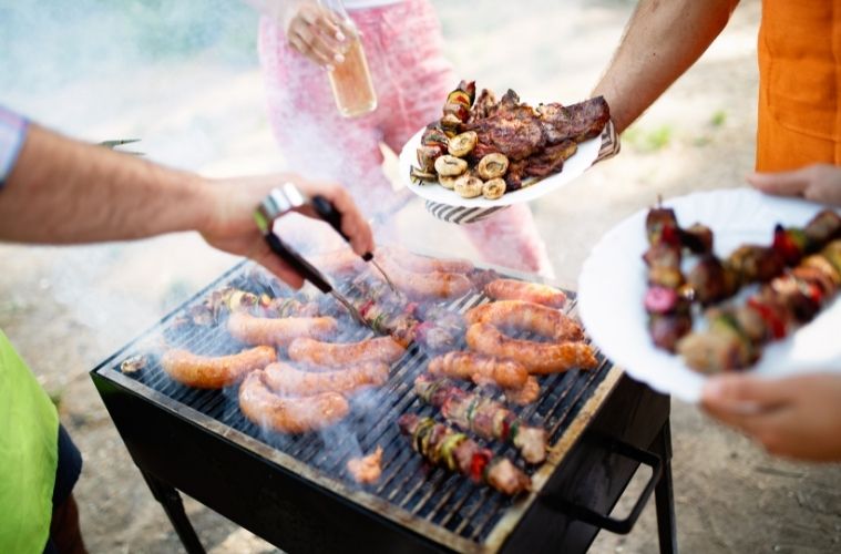 bbq food on grill