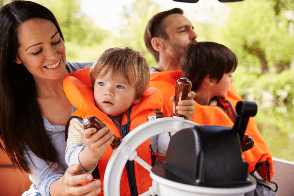 Boating vacation with family