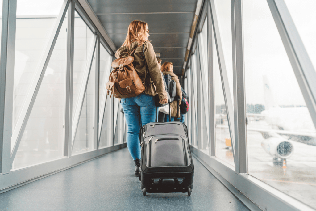 International trip at the airport