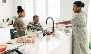 Making breakfast-morning routine