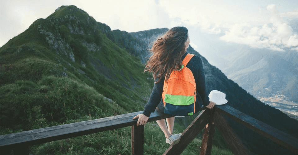 Traveling alone back packing in the mountains