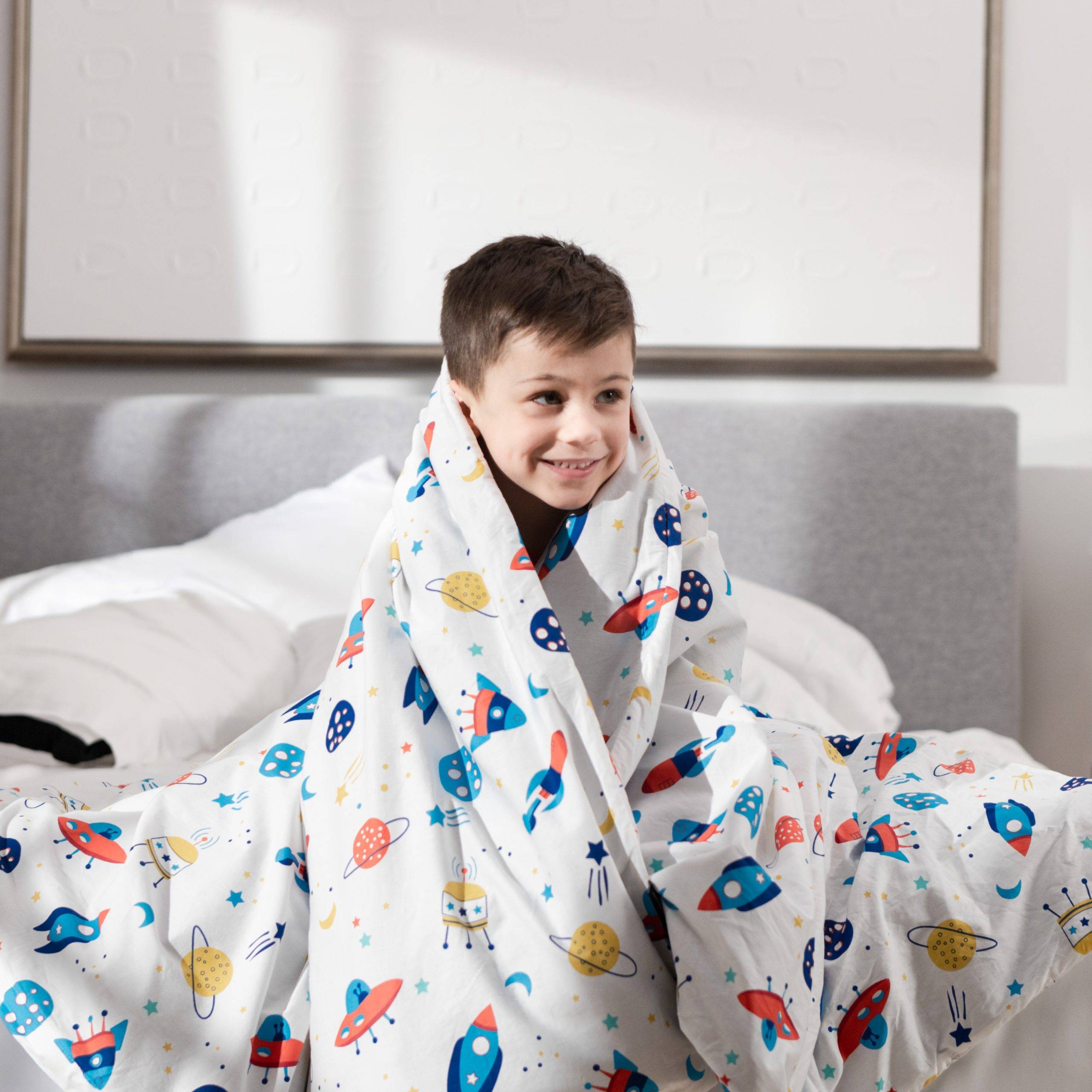 Weighted Blanket with Spaceship Cover