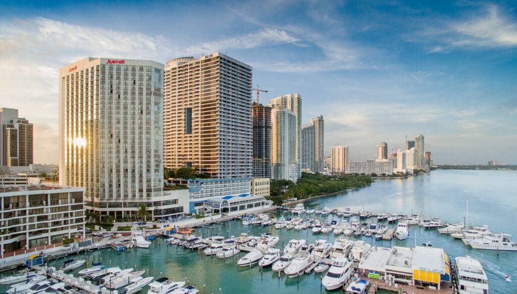 Revamped Miami Marriott Biscayne Bay Aerial View